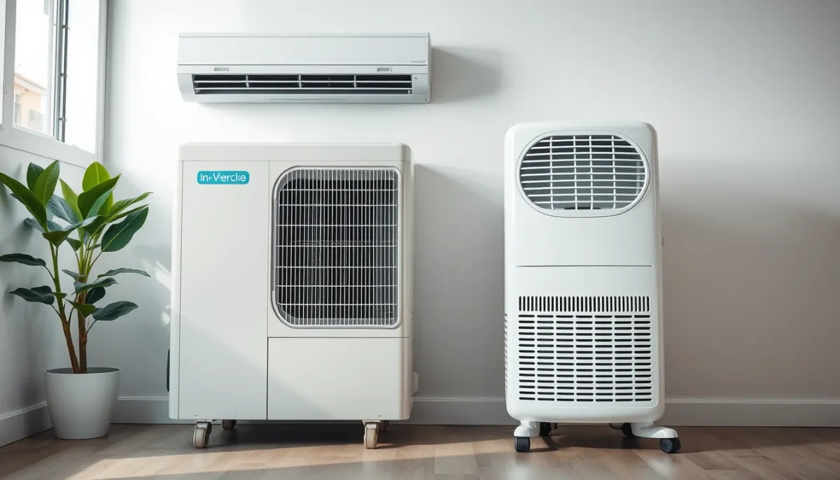 Comparaison visuelle entre une climatisation réversible et un chauffage électrique classique