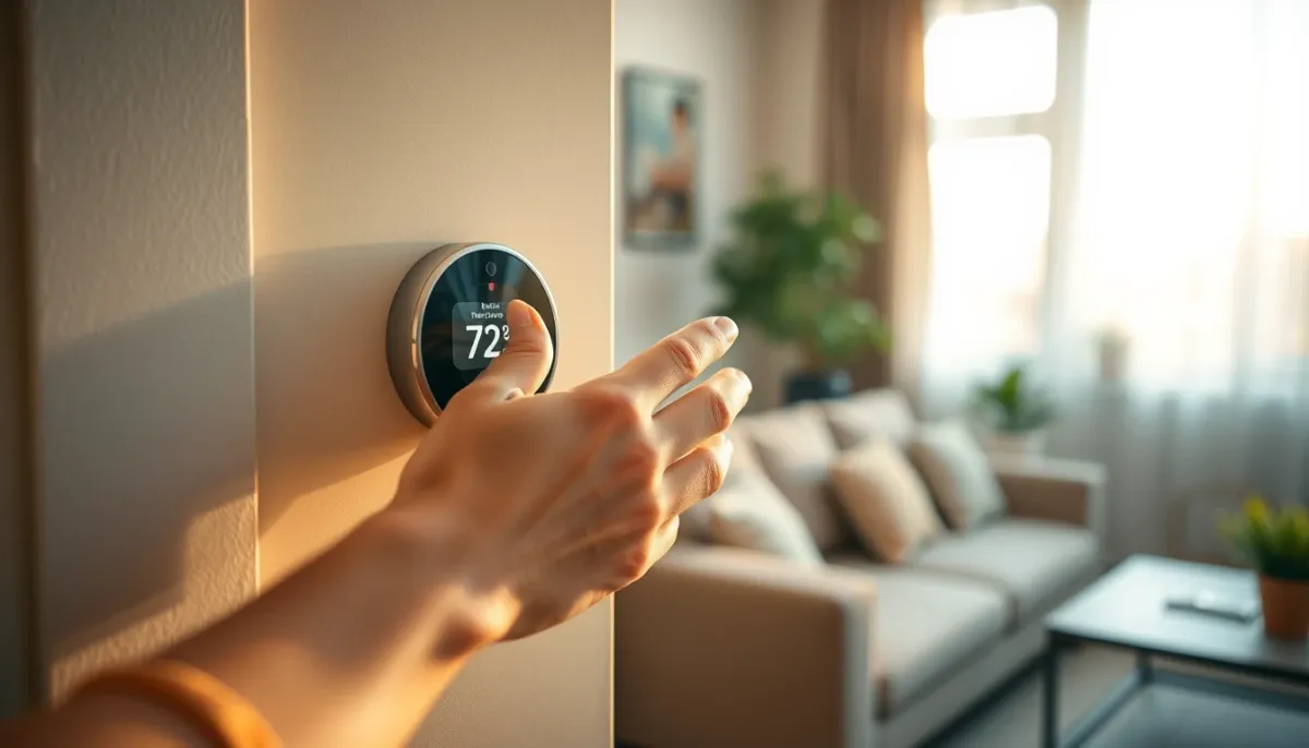 Réglage du thermostat connecté d'une pompe à chaleur Daikin Altherma dans un salon