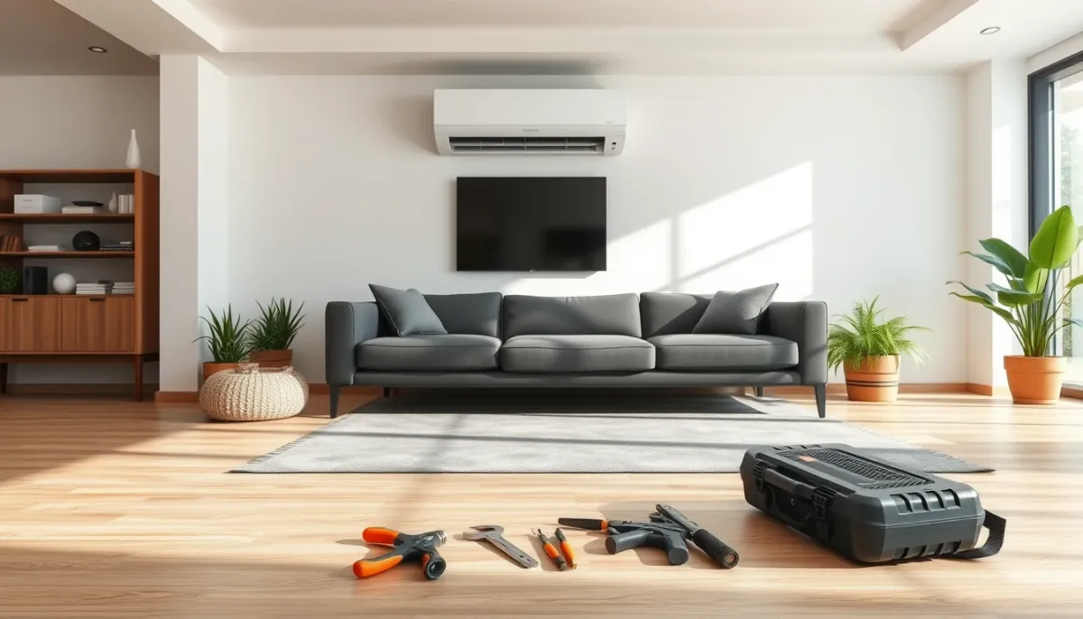 Installation d'une climatisation Mitsubishi silencieuse dans un salon lyonnais