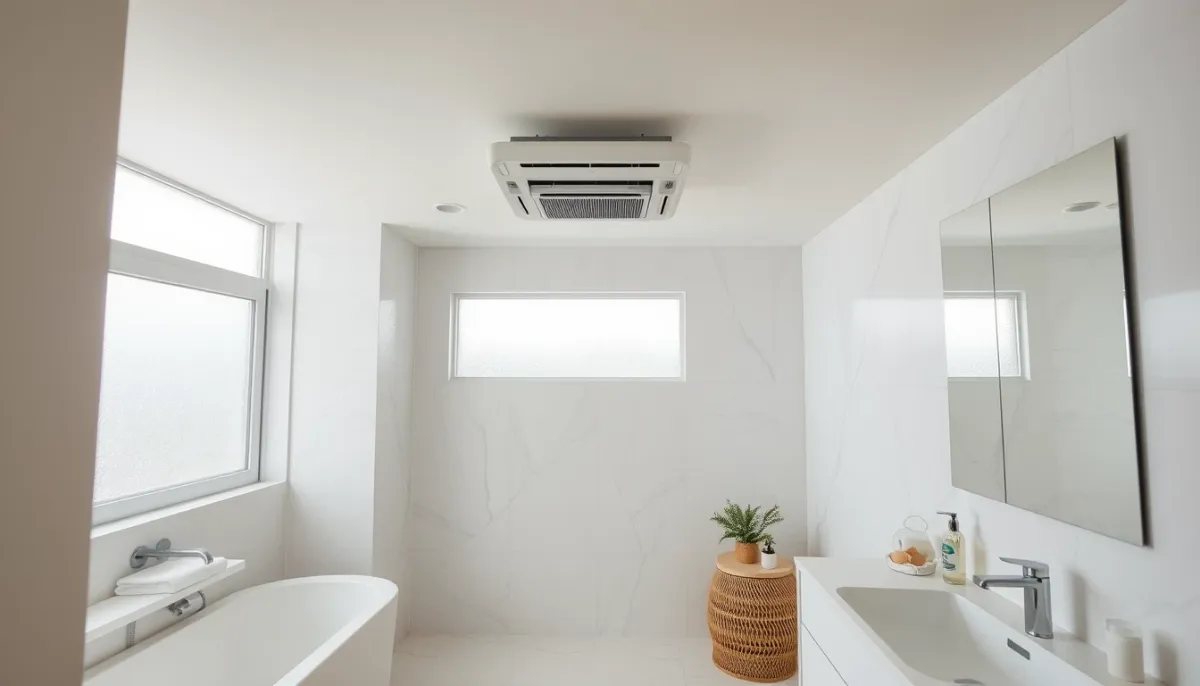 Salle de bains moderne avec climatisation sans unité extérieure