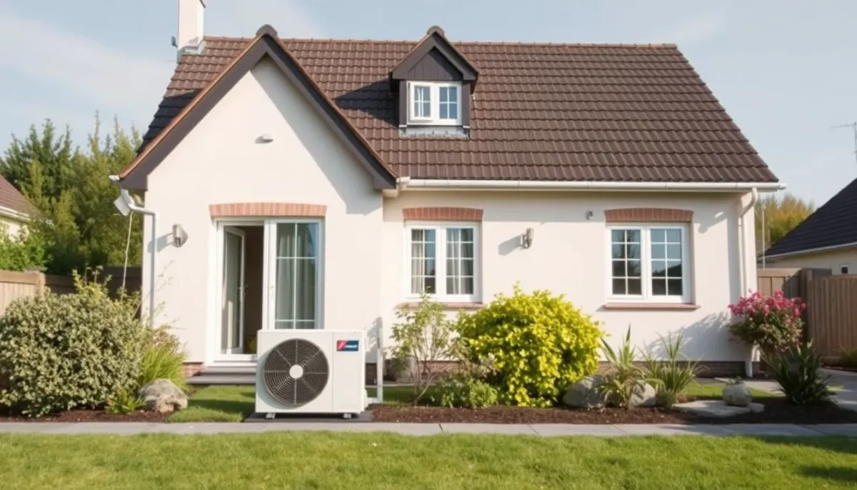Maison individuelle équipée d'une pompe à chaleur air/eau haute température