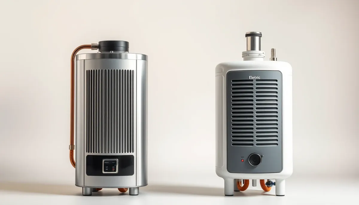 Comparaison côte à côte d'un chauffe-eau instantané gaz et électrique