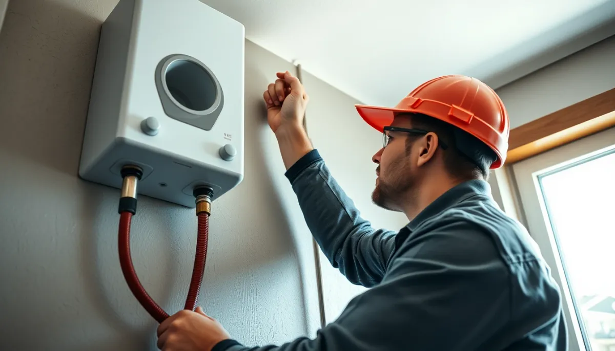 Installation d'un chauffe-eau instantané gaz par un professionnel