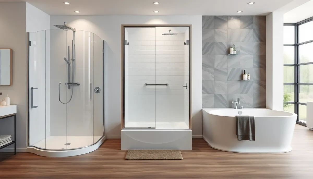 Comparatif visuel entre douche à l'italienne, receveur classique et baignoire