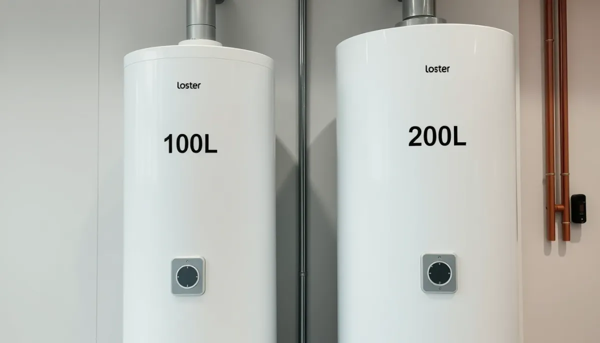 Comparaison visuelle de deux chauffe-eau de capacités différentes côte à côte