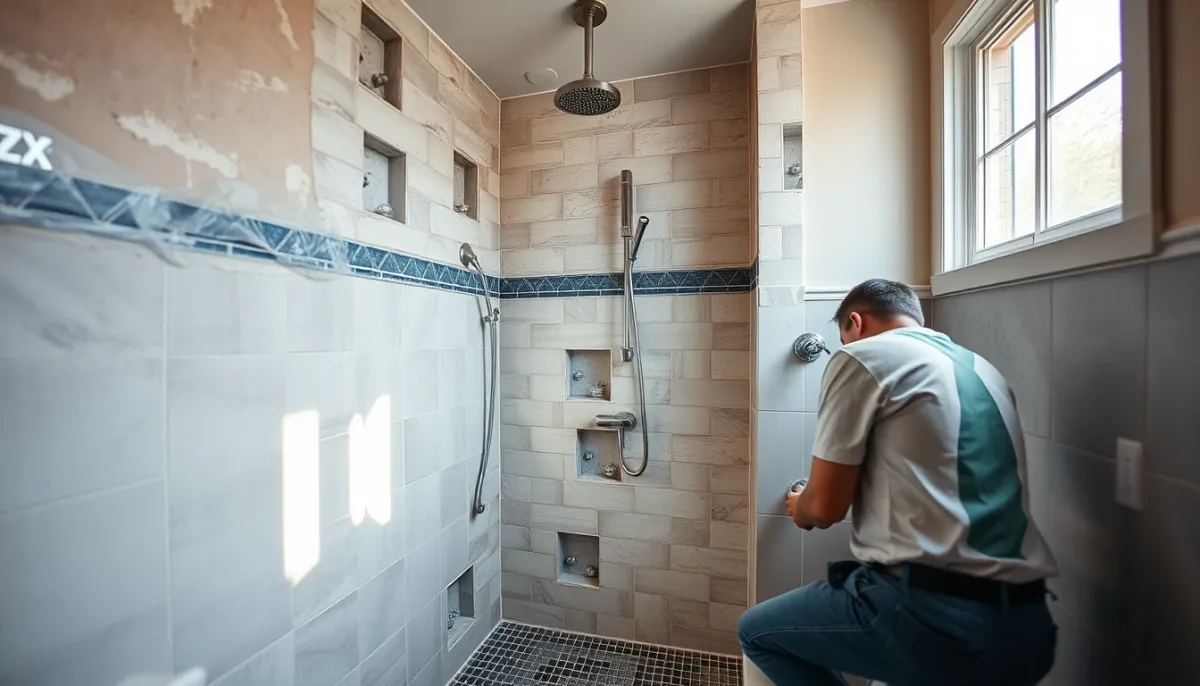 Pose d'une douche à l'italienne par un professionnel : étanchéité et carrelage